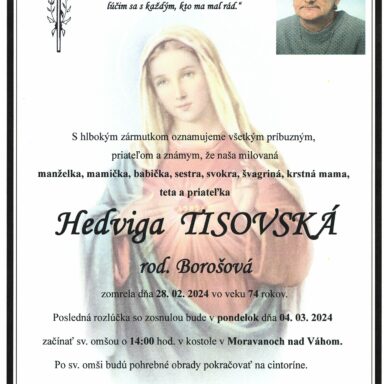 Hedviga Tisovská, rod. Borošová 001
